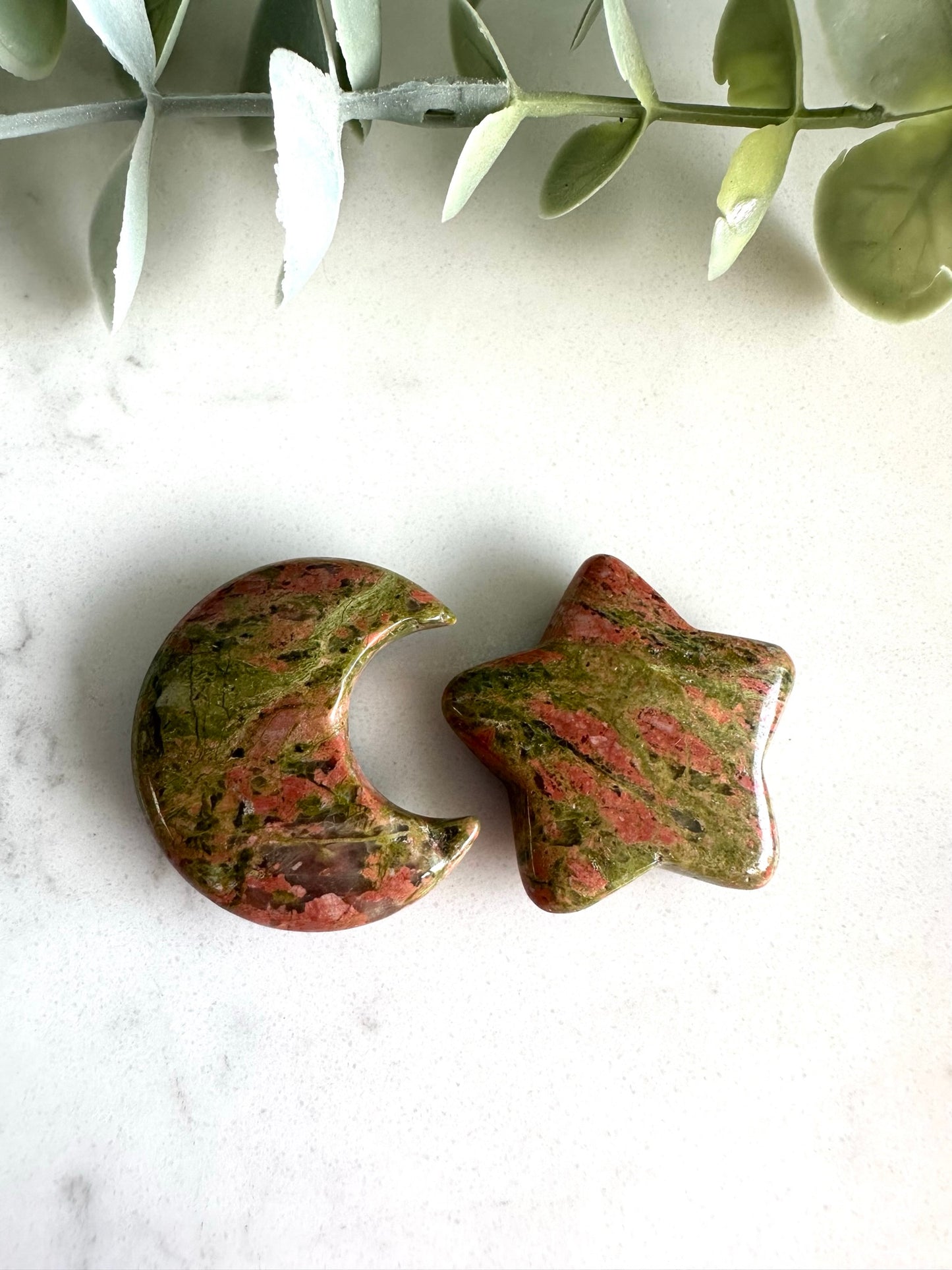 Unakite Moon & Star