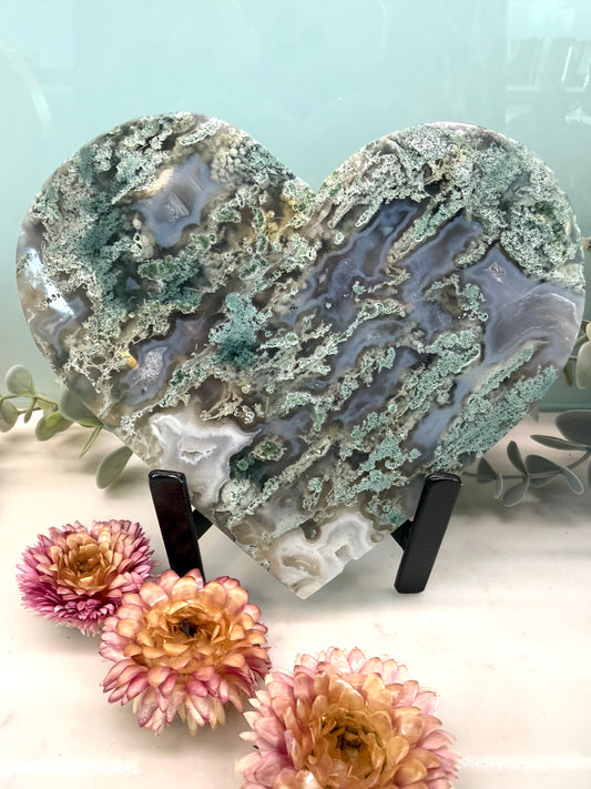 Moss Agate Heart