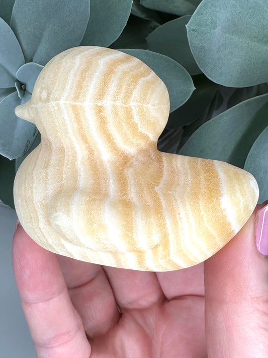 Orange Calcite Rubber Duck