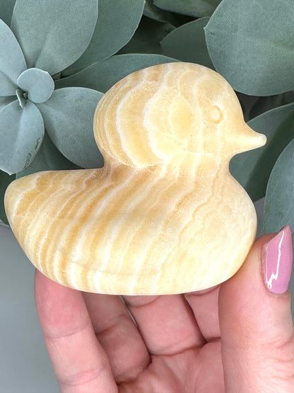 Orange Calcite Rubber Duck