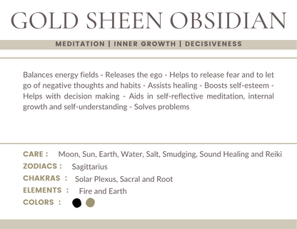 Gold Sheen Obsidian Star Wand