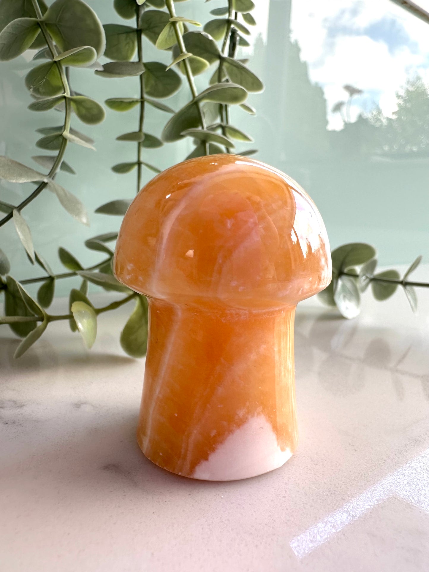 Orange Calcite Mushroom
