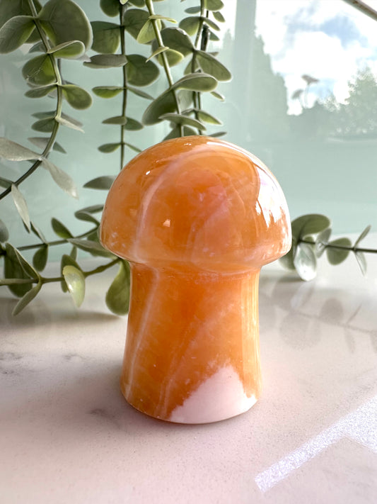 Orange Calcite Mushroom