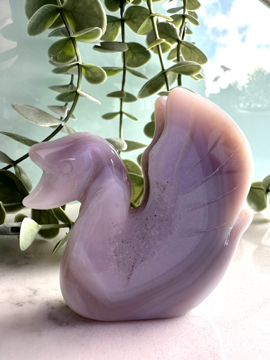Agate Swan Carving