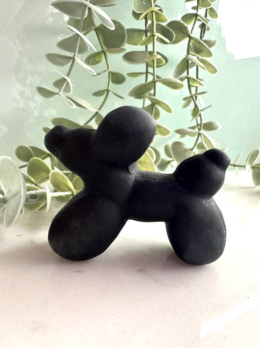 Black Obsidian Balloon Dog Carving