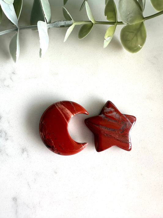 Red Jasper Moon & Star